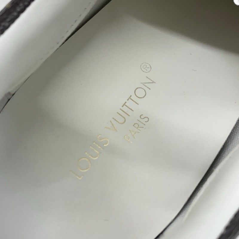 Louis Vuitton Run Away Line Monogram Sneakers Shoes Leather Mesh Pink Beige