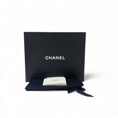 Chanel Loafers Shoes Leather Black White Gold Coco Mark Flat Shoes