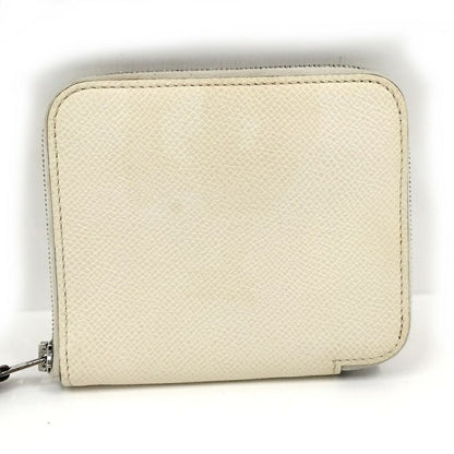 Hermes Azap Silk-in Compact Coin Case Leather Ivory U Engraved