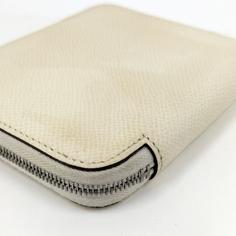 Hermes Azap Silk-in Compact Coin Case Leather Ivory U Engraved