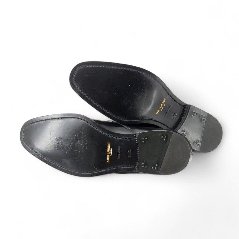 Saint Laurent Paris Dress Shoes 38.5 Lace Up Leather Derby
