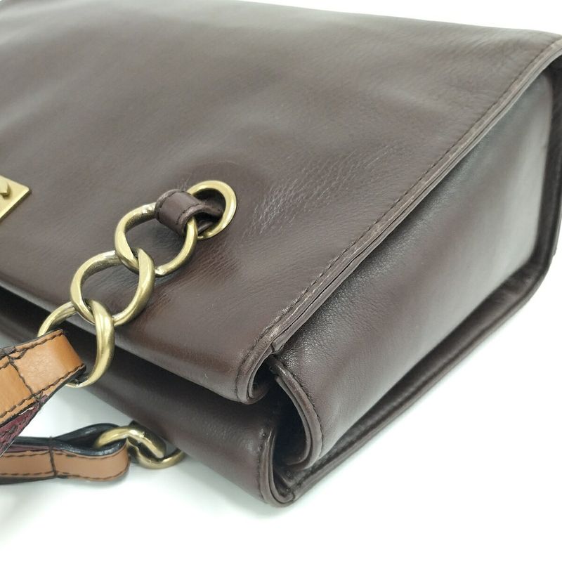 Chanel Shoulder Tote Bag Leather Brown A19556