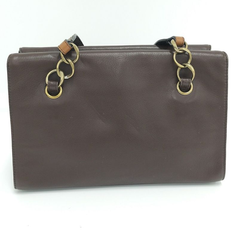 Chanel Shoulder Tote Bag Leather Brown A19556