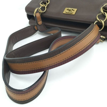 Chanel Shoulder Tote Bag Leather Brown A19556