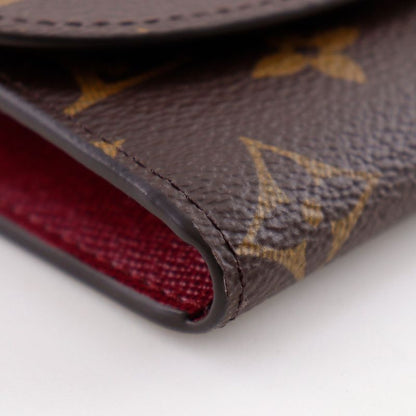 Louis Vuitton Portomone Rosali M41939 Monogram Canvas Fuchsia Brown Women's