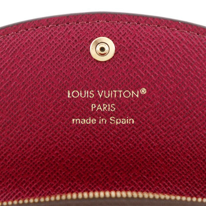 Louis Vuitton Portomone Rosali M41939 Monogram Canvas Fuchsia Brown Women's
