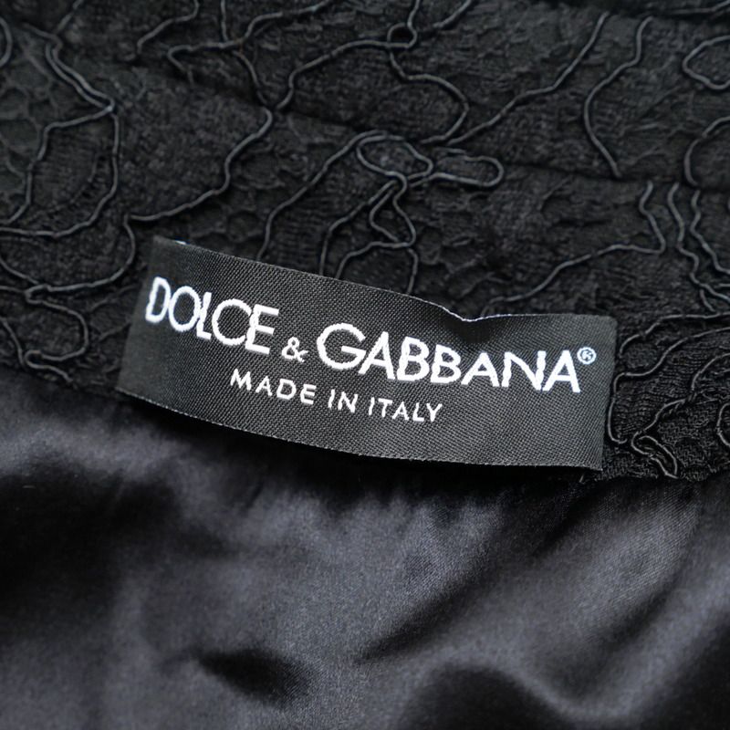 Dolce & Gabbana Coat 40 3/4 Sleeve Long Lace Black