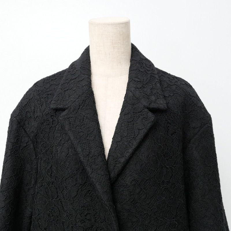 Dolce & Gabbana Coat 40 3/4 Sleeve Long Lace Black