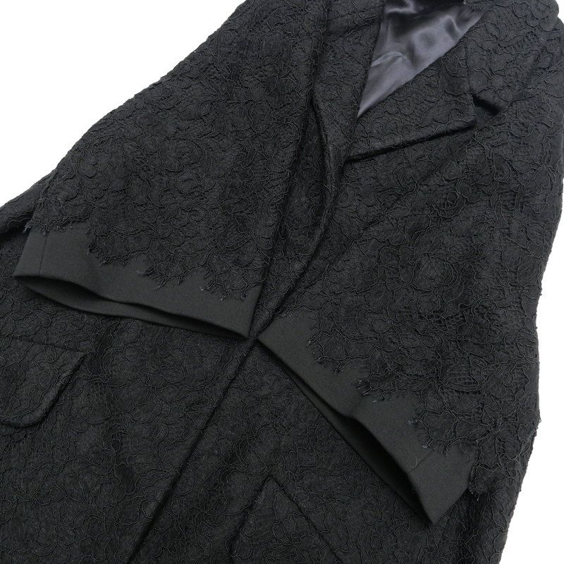 Dolce & Gabbana Coat 40 3/4 Sleeve Long Lace Black