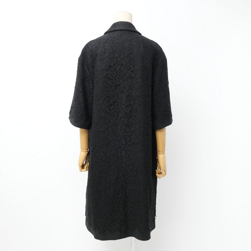 Dolce & Gabbana Coat 40 3/4 Sleeve Long Lace Black