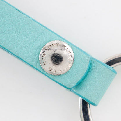 [tiffany & Co] Tiffany & Co Key Ring Metal X Leather Tiffany & Co Blue Unisex
