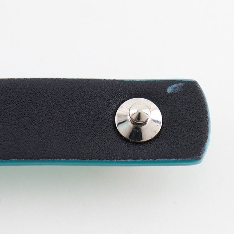 [tiffany & Co] Tiffany & Co Key Ring Metal X Leather Tiffany & Co Blue Unisex