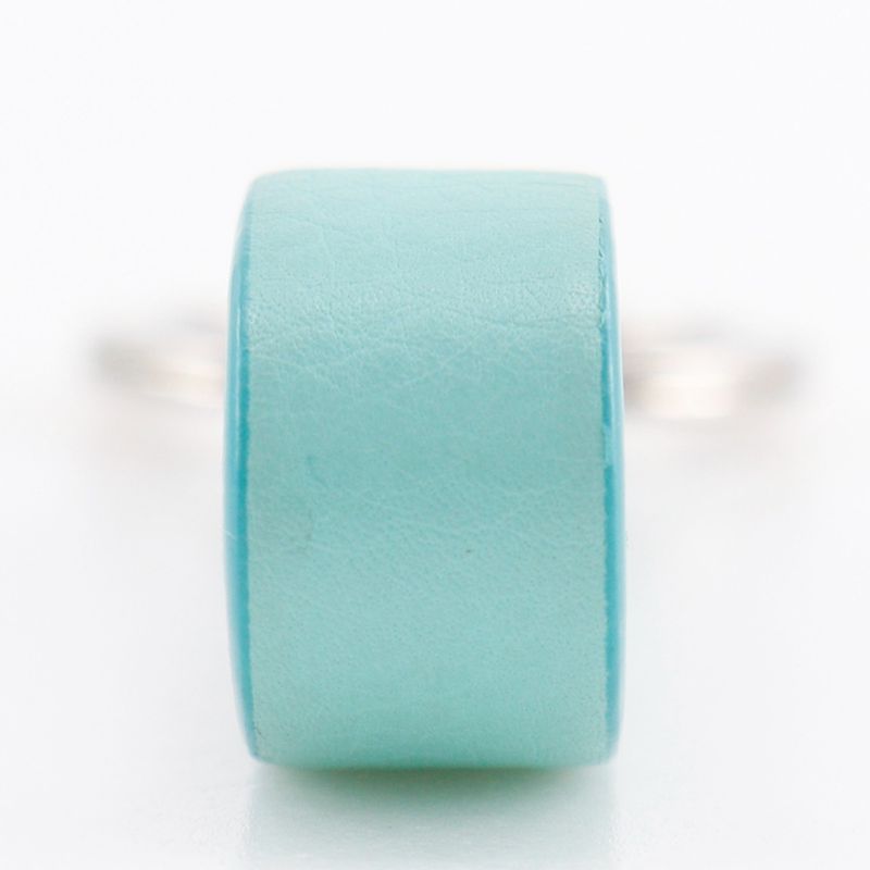 [tiffany & Co] Tiffany & Co Key Ring Metal X Leather Tiffany & Co Blue Unisex