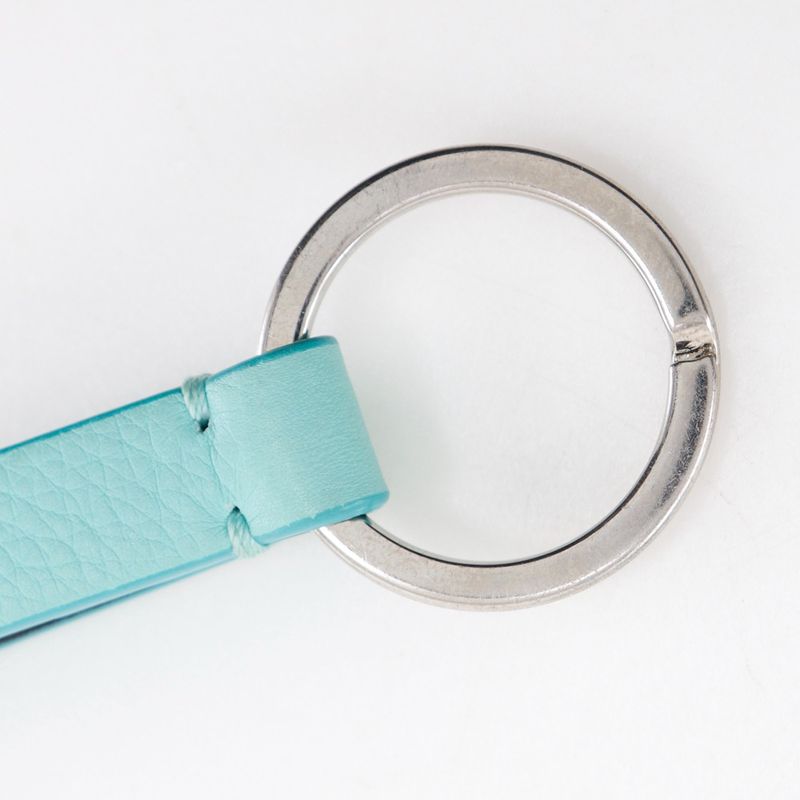 [tiffany & Co] Tiffany & Co Key Ring Metal X Leather Tiffany & Co Blue Unisex