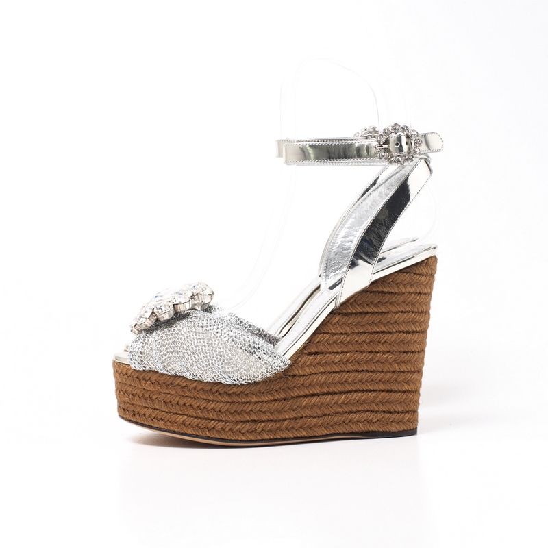 Dolce & Gabbana Sandals 37.5 Strap Shoes Wedge