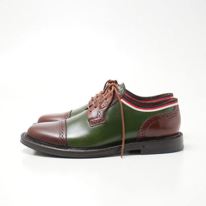 Gucci 5 Leather Shoes Dress Lace Up Green Brown
