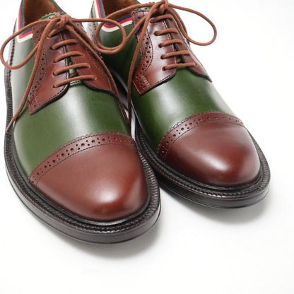 Gucci 5 Leather Shoes Dress Lace Up Green Brown