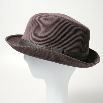Hermes Hat 59 Folded Hat Corduroy Leather Purple Purple Brown