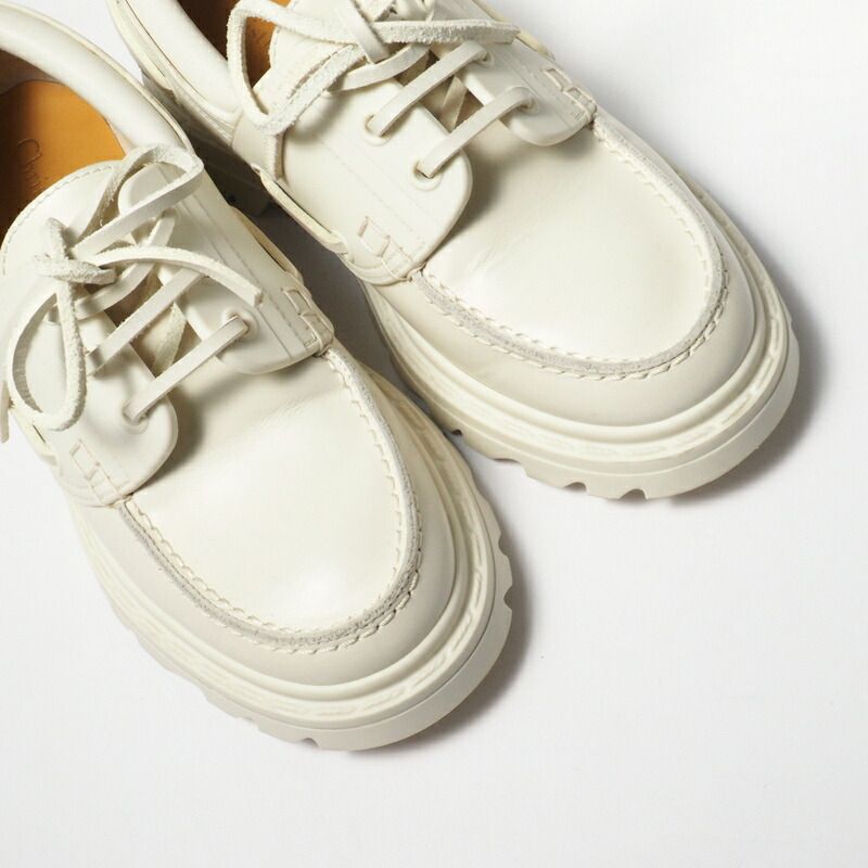 Dior Walker Deck Shoes 35 Leather Ivory