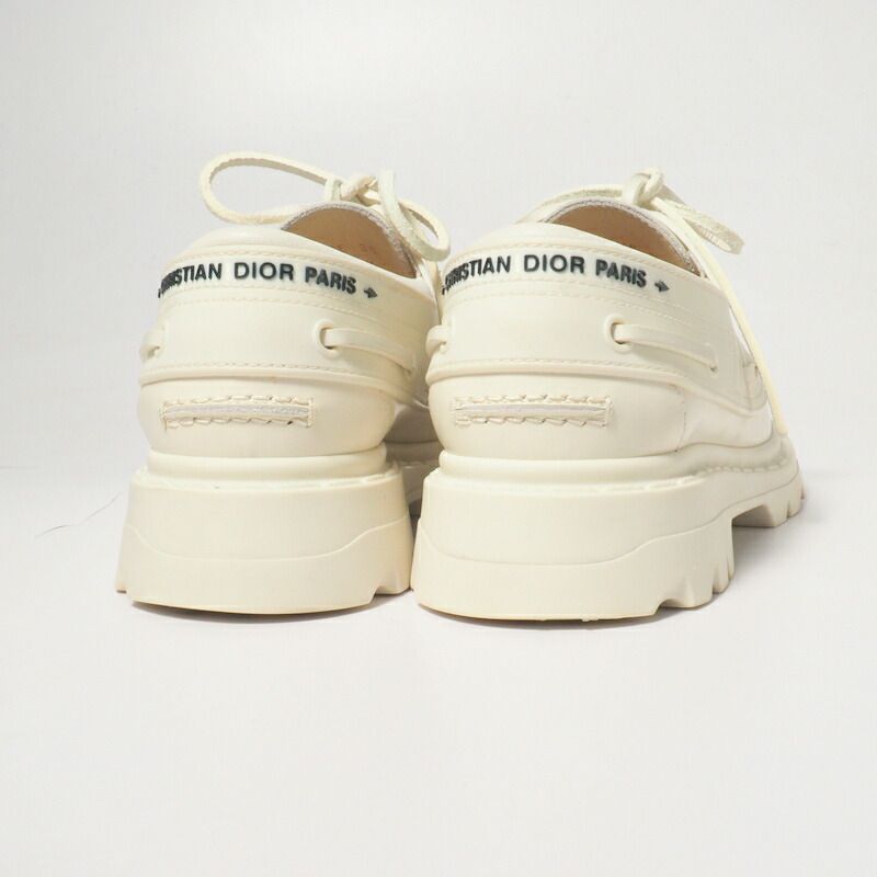 Dior Walker Deck Shoes 35 Leather Ivory