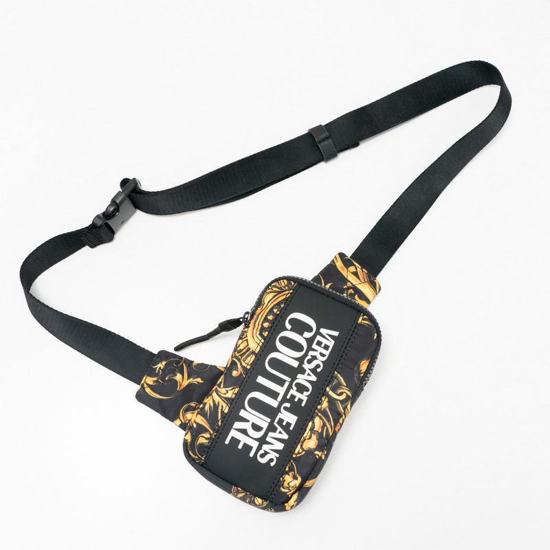 Versace Jeans Range Logo Type Sketch 11 Belt Bag Couture Black Yellow