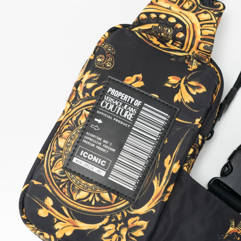 Versace Jeans Range Logo Type Sketch 11 Belt Bag Couture Black Yellow