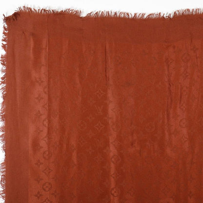 Louis Vuitton Monogram Silk X Wool Brown Women's Shawl