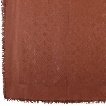 Louis Vuitton Monogram Silk X Wool Brown Women's Shawl
