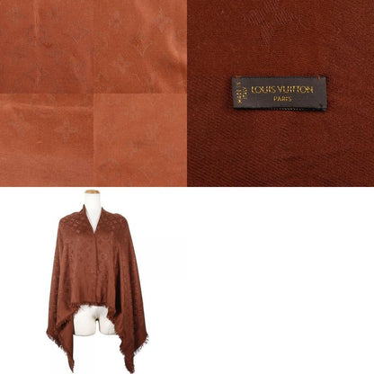 Louis Vuitton Monogram Silk X Wool Brown Women's Shawl