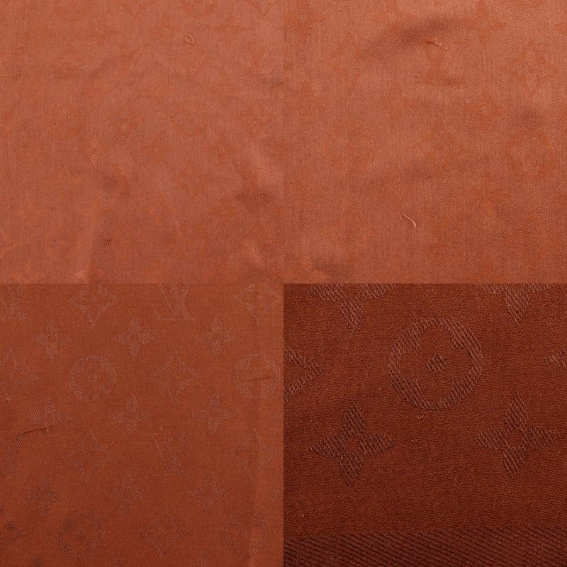 Louis Vuitton Monogram Silk X Wool Brown Women's Shawl