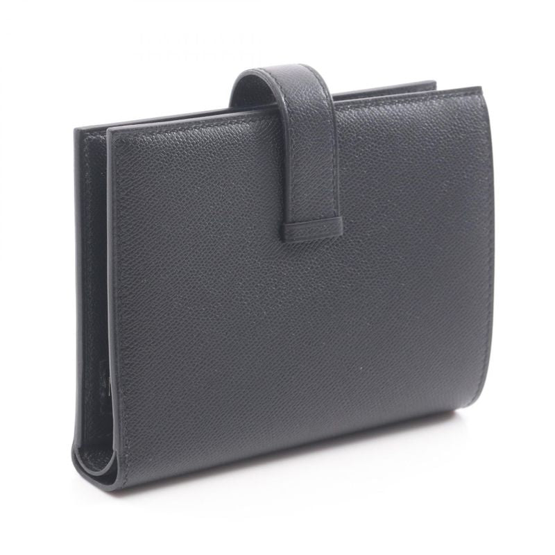 Hermes Bifold Wallet Bearn Compact Black Leather Calf (cowhide) Bearn Compact