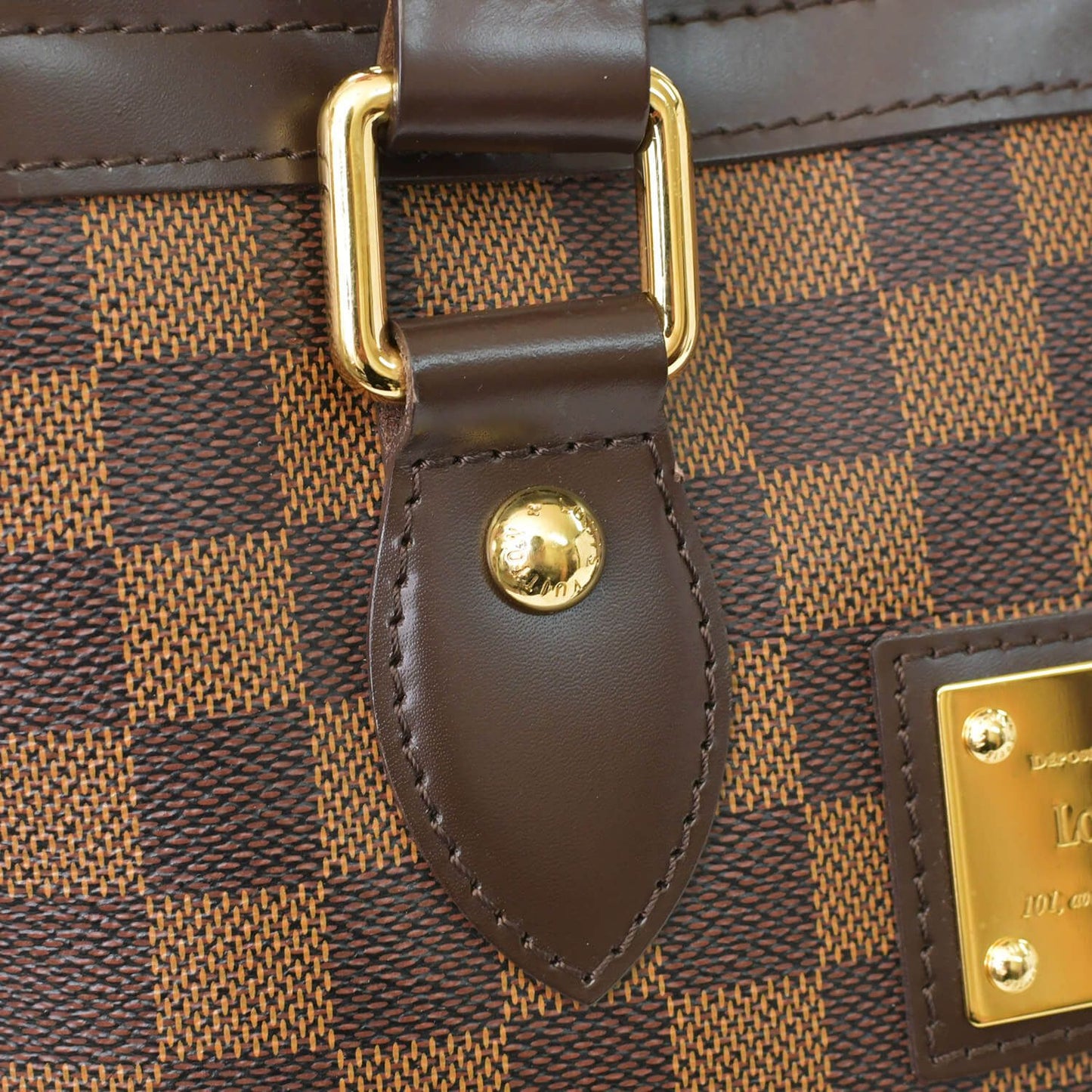 Louis Vuitton Hampstead PM Handbag Brown Damier Gold — view 6