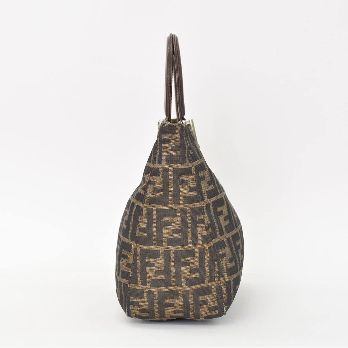 Fendi Tote Bag Zucca Pattern Canvas Brown Silver — view 4