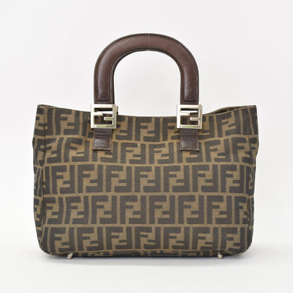 Fendi Tote Bag Zucca Pattern Canvas Brown Silver — view 3