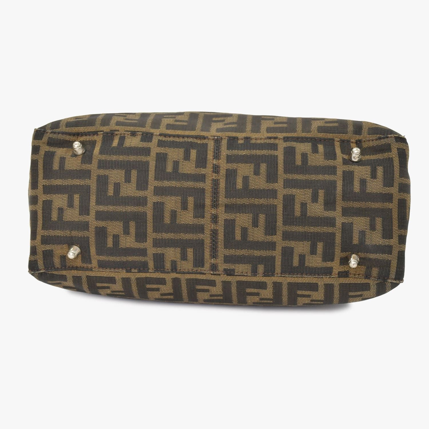 Fendi Tote Bag Zucca Pattern Canvas Brown Silver — view 8