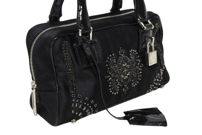 Loewe Mini Amazona Mini Andbag Satin Beads Crystal Black Silver — view 4