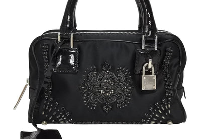 Loewe Mini Amazona Mini Andbag Satin Beads Crystal Black Silver — view 2