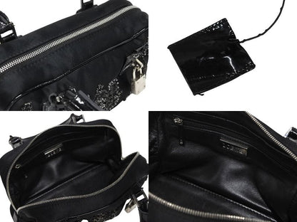 Loewe Mini Amazona Mini Andbag Satin Beads Crystal Black Silver — view 8