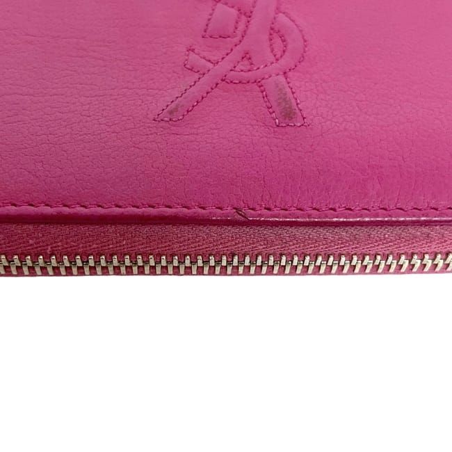 Yves Saint Laurent Round Zipper Long Wallet Pink