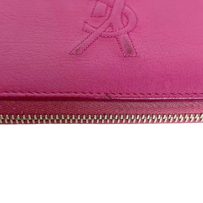 Yves Saint Laurent Round Zipper Long Wallet Pink