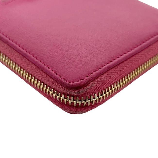Yves Saint Laurent Round Zipper Long Wallet Pink