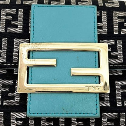 Fendi Trifold Wallet Blue Black Zucchino 8 M0023