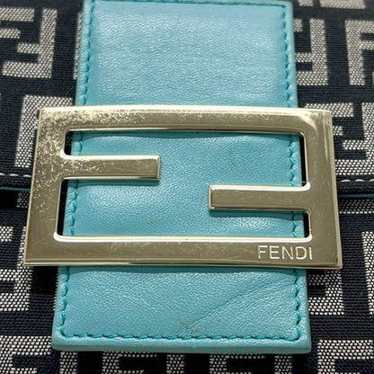 Fendi Trifold Wallet Blue Black Zucchino 8 M0023