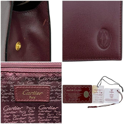 Cartier Second Bag Bordeaux Must Clutch Bag Leather