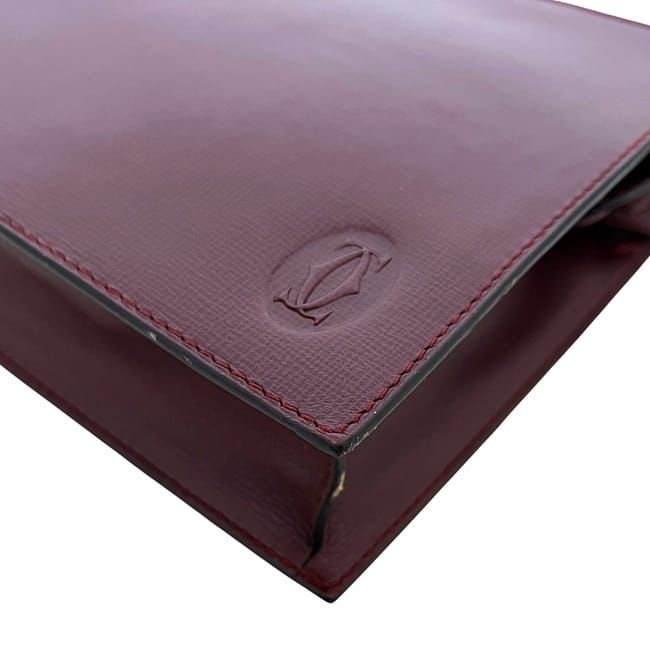 Cartier Second Bag Bordeaux Must Clutch Bag Leather