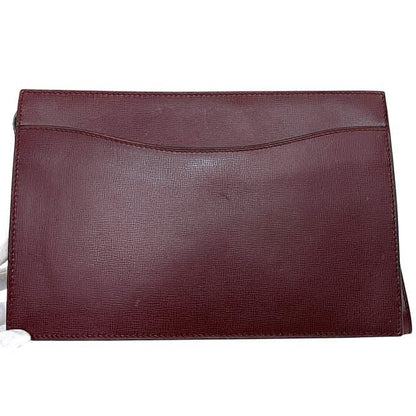 Cartier Second Bag Bordeaux Must Clutch Bag Leather