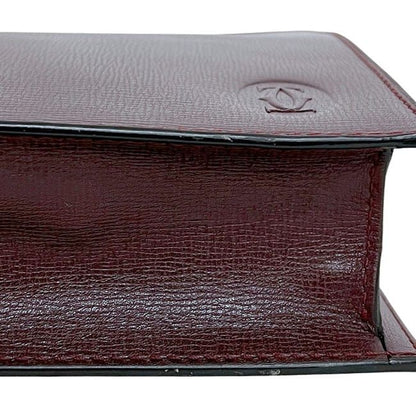 Cartier Second Bag Bordeaux Must Clutch Bag Leather