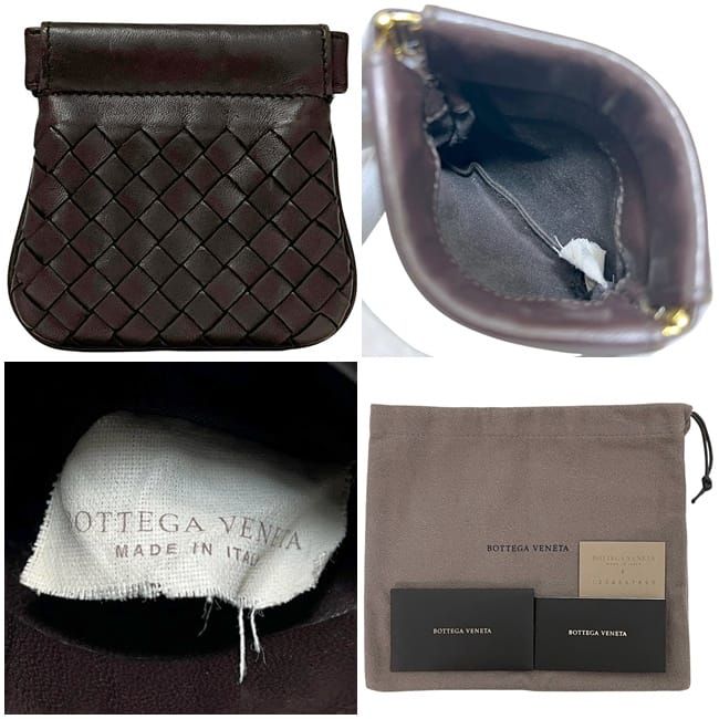 Bottega Veneta Coin Case Brown Intrecciato 189987