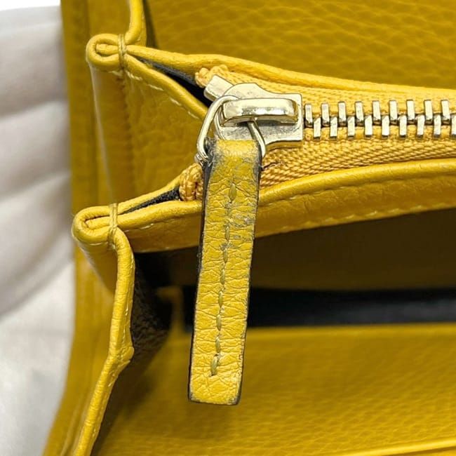 Gucci L-shaped Zipper Long Wallet Beige Yellow GG Canvas Bamboo