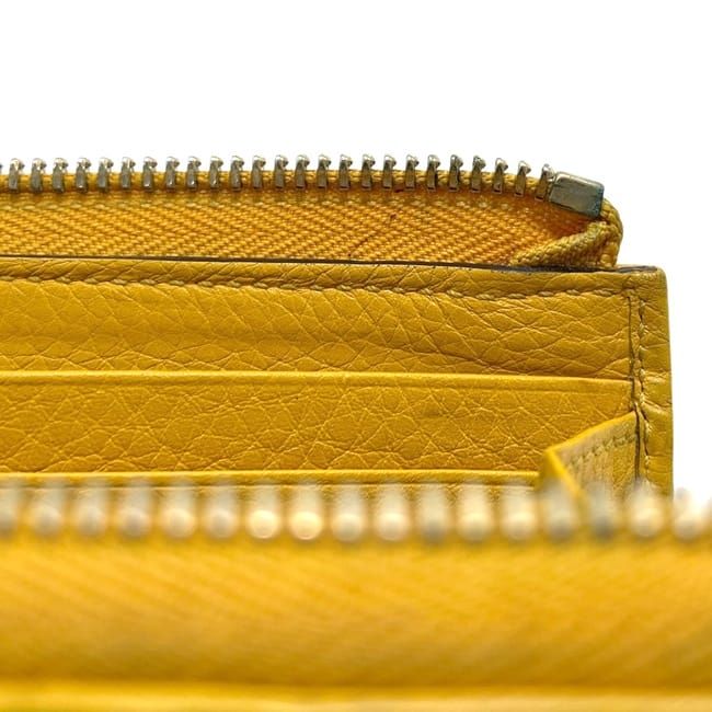 Gucci L-shaped Zipper Long Wallet Beige Yellow GG Canvas Bamboo